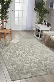 Nourison Euphoria EUP06 Rustic Vintage Damask Grey Area Rug 5 Feet 3 Inches 5 Feet 3 Inches, 5'3