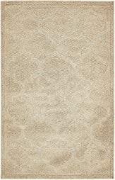 A2Z Rug Solid Trellis Shag Carved Plush Colletion Beige 5' x 8'-Feet Contemporary Area Rugs - Living & Bedroom Carpet