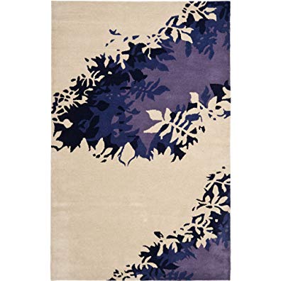 Safavieh Soho Collection SOH786A Handmade Beige and Purple Premium Wool Area Rug (3'6