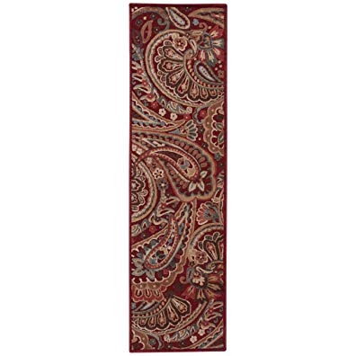 Rug Squared Corona Paisley Rug Runner (CRA14), 2-Feet 3-Inches by 8-Feet, Red