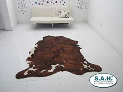 Dark Brindle Cowhide with White Belly