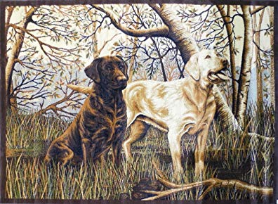 Masada Rugs Nature Area Rug Labrador Retriever Scene (5 Feet 2 Inch X 7 Feet 1 Inch)