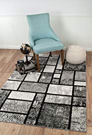 SUMMIT BY WHITE MOUNTAIN Summit 3V-YXBX-I6S7 40 New Grey Geometric Area Rug Modern Abstract Many Available, 8'X11' ACTUAL SIZE IS 7'.4''X10'.6''