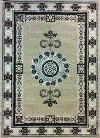 Americana Traditional Persian Area Rug Beige Brown Ivory Design 121 (5 Feet 2 Inch X 7 Feet 3 Inch)