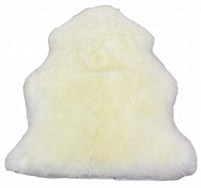 Furfurmouton Australian Sheepskin Rug Single One Pelt 2.3 ft. x 3.5 ft. (Ivory)