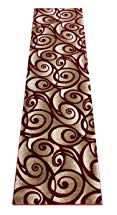 Sculpture Modern Area Rug Runner Design SC 241 Red (32 Inch X 10 Feet)