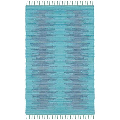 Safavieh Montauk Collection MTK718C Handmade Flatweave Turquoise Cotton Area Rug (2'6