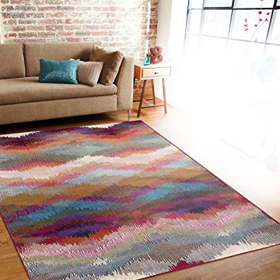 Rugshop Distressed Modern Geometric Soft Area Rug, 7'10