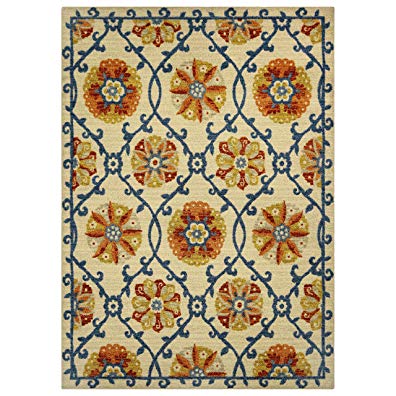 Area Rugs, Maples Rugs [Made in USA][Tricia Artwork Collection] 5' x 7' Non Slip Padded Large Rug for Living Room, Bedroom, and Dining Room