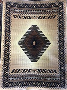 South West Native American Area Rug Ivory Design D143 (5ft.x7ft.)