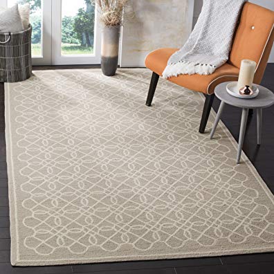 Safavieh Chelsea Collection HK739A Hand-Hooked Tan and Ivory Premium Wool Area Rug (3'9