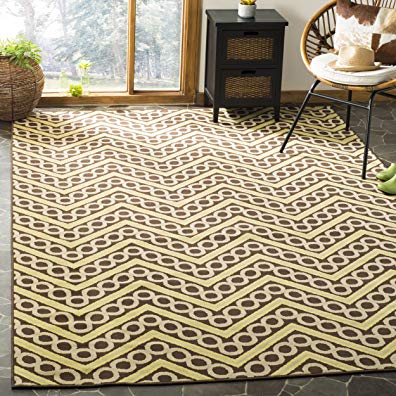 Safavieh Hampton Collection HAM513AB Brown and Ivory Indoor/Outdoor Area Rug (6'7