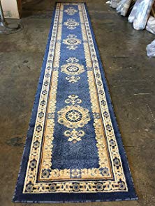 Carpet Kings Traditional Persian Long Runner Area Rug Light Blue Americana Design 121(32 Inch X 15 Feet 10 Inch .)