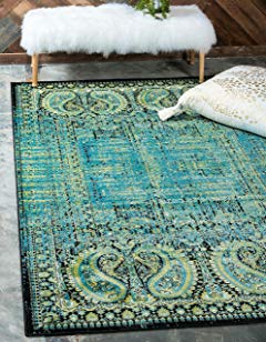 Unique Loom Imperial Collection Modern Traditional Vintage Distressed Aquamarine Area Rug (5' x 8')