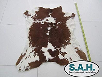 Brown & White Calfskin Rug