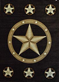 Skinz Texas Lone Star Area Rug Chocolate Brown Design 78 (5 Feet X 7 Feet)