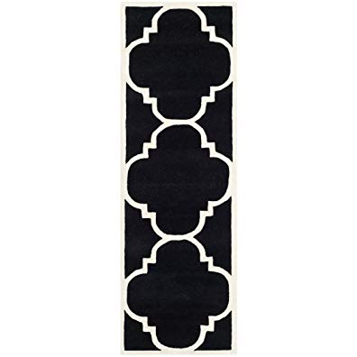 Safavieh Chatham Collection CHT730K Handmade Black and Ivory Premium Wool Runner (2'3