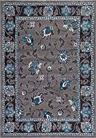 T01005 Gray Black White 5'2 x 7'2 Floral Oriental Area Rug Carpet