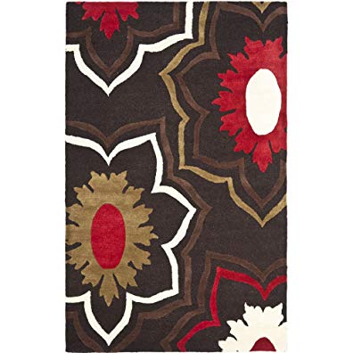 Safavieh Soho Collection SOH857A Handmade Brown and Multi Premium Wool Area Rug (3'6