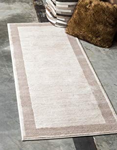 Modern Traditional 2 feet by 6 feet (2' x 6') Runner Uptown Collection by Jill Zarin Beige Contemporary Area Rug