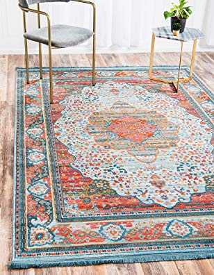 A2Z Rug Light Blue 5' 5 x 8' Feet St. Tropez Collection Traditional and Modern Area Rugs and Carpet