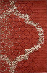 Modern Contemporary Abstract Area Rugs Terracotta 4' 11 x 8' Trellis Rug