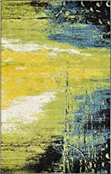 Unique Loom Lyon Collection Modern Abstract Light Green Area Rug (5' x 8')