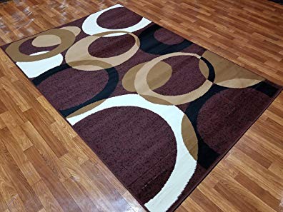 Gloria Star Collection Contemporary 100% Polypropylene Area Rug (8' x 10', 2313 BROWN)