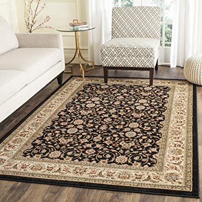 Safavieh Lyndhurst Collection LNH316B Traditional Oriental Black and Ivory Area Rug (5'3