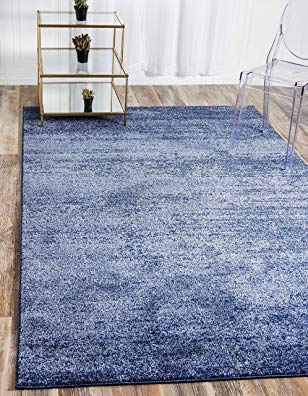 Unique Loom Del Mar Collection Contemporary Transitional Navy Blue Area Rug (5' x 8')