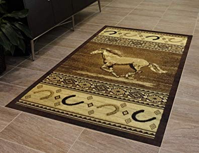 Lodge Cowboy Area Rug # 372 (5 Feet 2 Inch X 7 Feet 3 Inch)