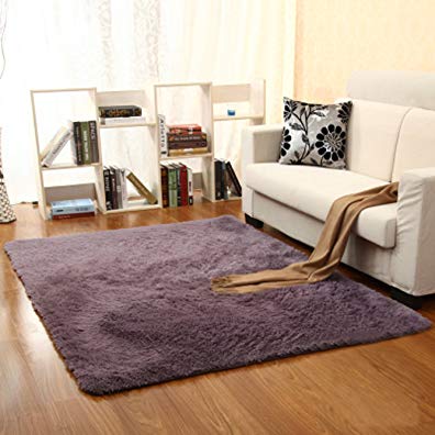 GIANCO FERRO Soft Indoor Modern Area Rugs Faux Fur Sheepskin Rug Fluffy Living Room Purple