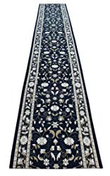 Masada Rugs, Extra Wide Long Runner Area Rug Floral Design, Non Slip Backing, Machine Washable (32 Inch X 15 Feet)