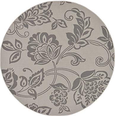 A2Z Rug Gray 6' x 6' - Feet Outdoor Area Rug - Round