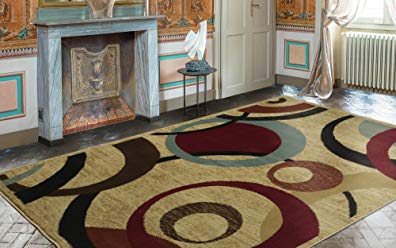 Ottomanson Royal Collection Contemporary Abstract Circle Design Area Rug, 7'10