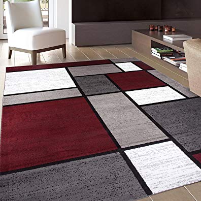 Rugshop Contemporary Modern Boxes Area Rug, 5' 3