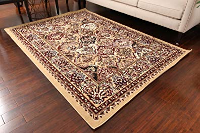 Generations New Beige Oriental Traditional Isfahan Persian Area Rugs Rug 8054beige 9' x 12'5