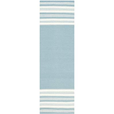 Safavieh Dhurries Collection DHU601C Hand Woven Turquoise Premium Wool Runner (2'6