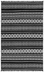 Complex Geo Cotton Rug, Black, 4-Feet by 6-Feet