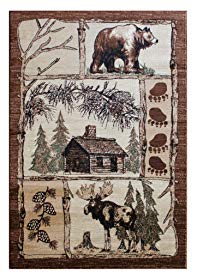 Lodge Cabin Area Rug Design 362 (5 Feet 2 Inch X 7 Feet 3 Inch)