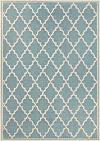 Couristan Monaco Collection Ocean Port Rug, Black/Sand, 5 by 8-Feet