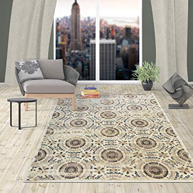 Rugshop Contemporary Circles Design Area Rug, 7' 10