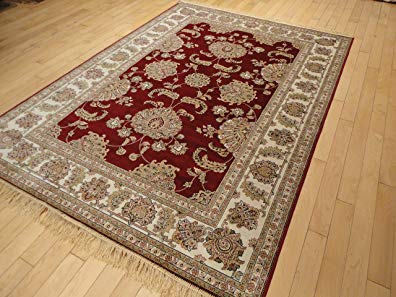 Luxury Silk Red Red Rugs for Living Room 5 X7 High End Red Rugs for Bedroom 5x8 Area Rug Reds Cream Traditional Rugs for Living Room (Medium 5'x8')