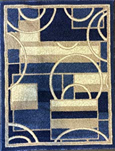 Carpet Kings Modern Area Rug Blue Design #115 (5ft3in.X7ft2in.)