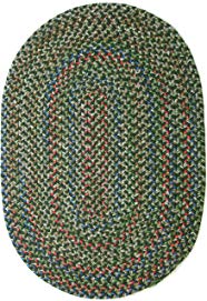 RRI Home Decor Katherine Multi Indoor/Outdoor Oval Braided Rug, 4 by 6-Feet, Sage